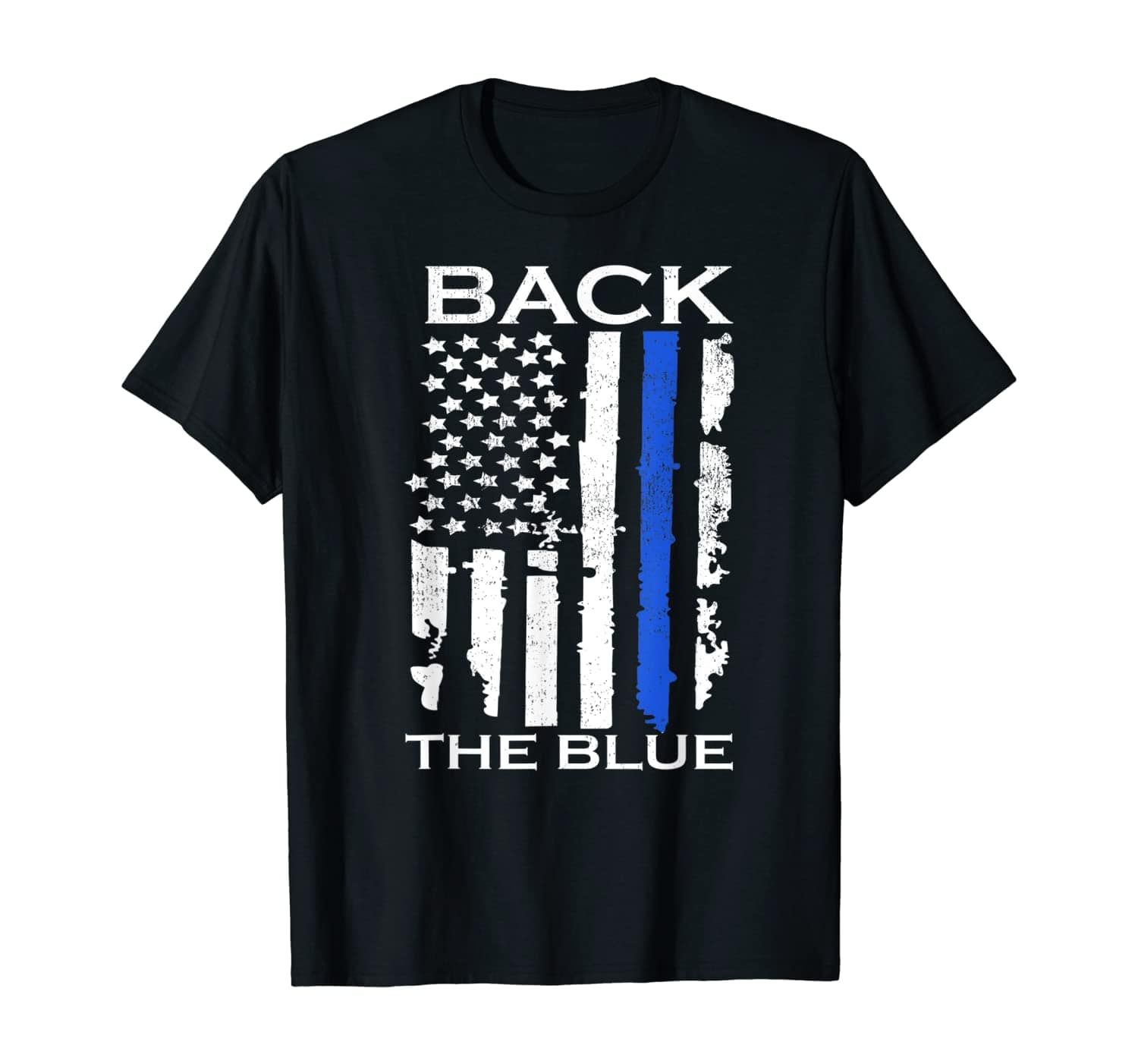 Thin Blue Line American Flag Police Support Back The Blue T-Shirt