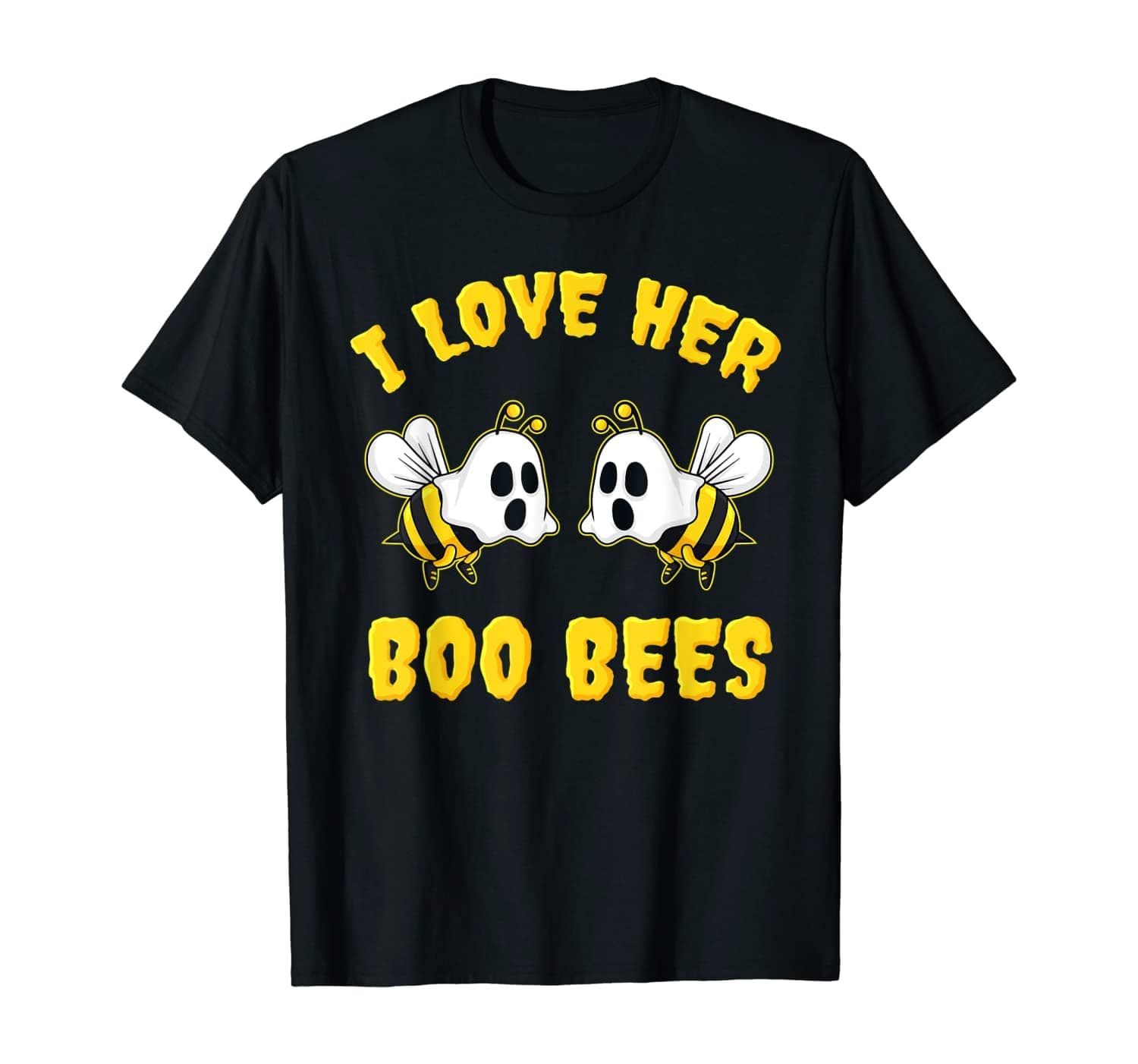 Halloween I Love Her Boo Bees Funny Couples Matching Gift T-Shirt