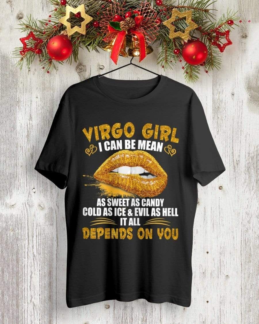 Golden Virgo Girl Can Be Mean Zodiac Sign T-Shirt