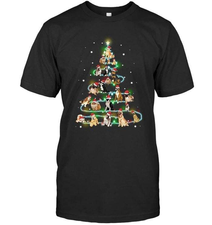 Christmas Tree Funny Dog Lover Xmas Gifts T-Shirt