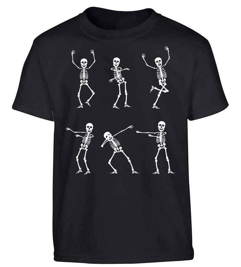 Youth Skeleton Emotes Of Halloween Cute Spooky Shirt
