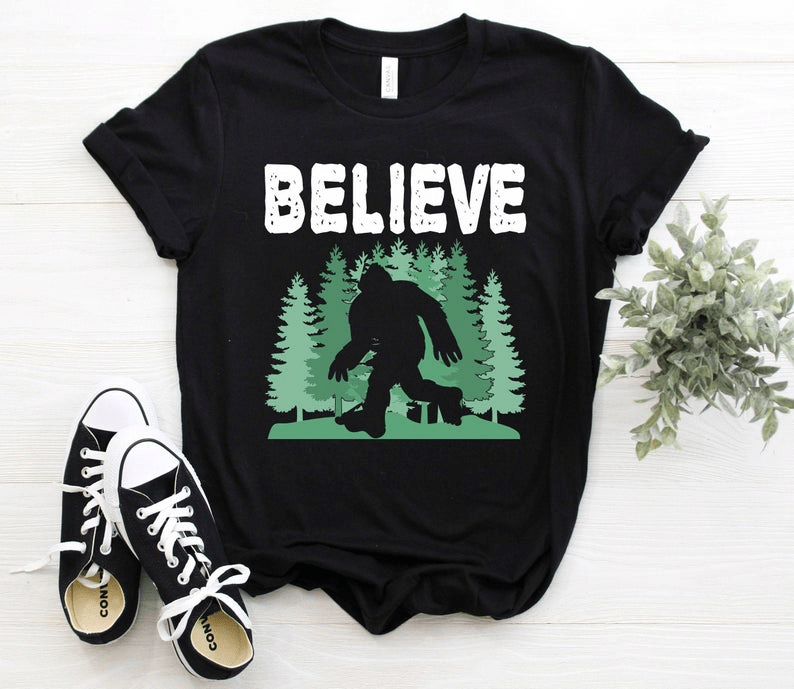 Bigfoot Believe With Tree Shirt
