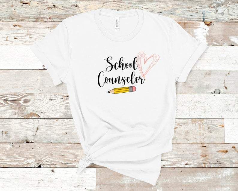 Counselor Heart Love Teacher Gifts Back To School T-Shirt