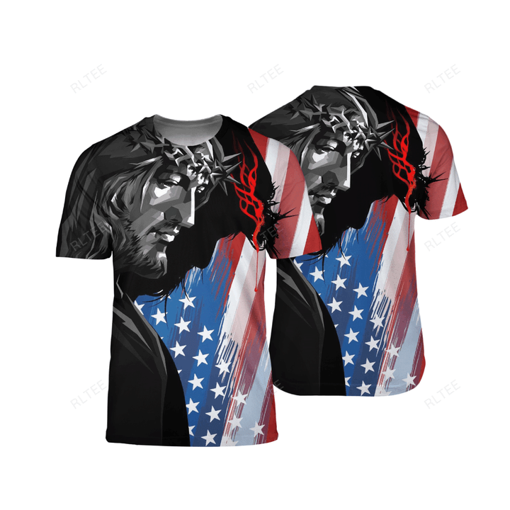 American Flag Jesus Shirt 3D All Over Print PAN
