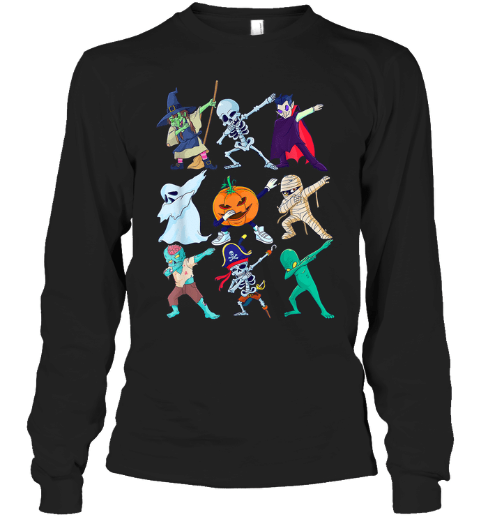 Dabbing Halloween Skeleton Monsters Boys Girls Kids Gift T Shirt