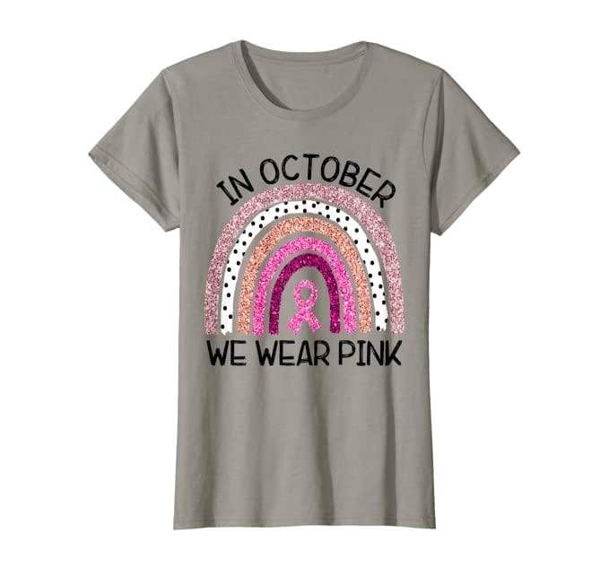 In October We Wear Pink Breast Cancer Awareness Hippie Shirt