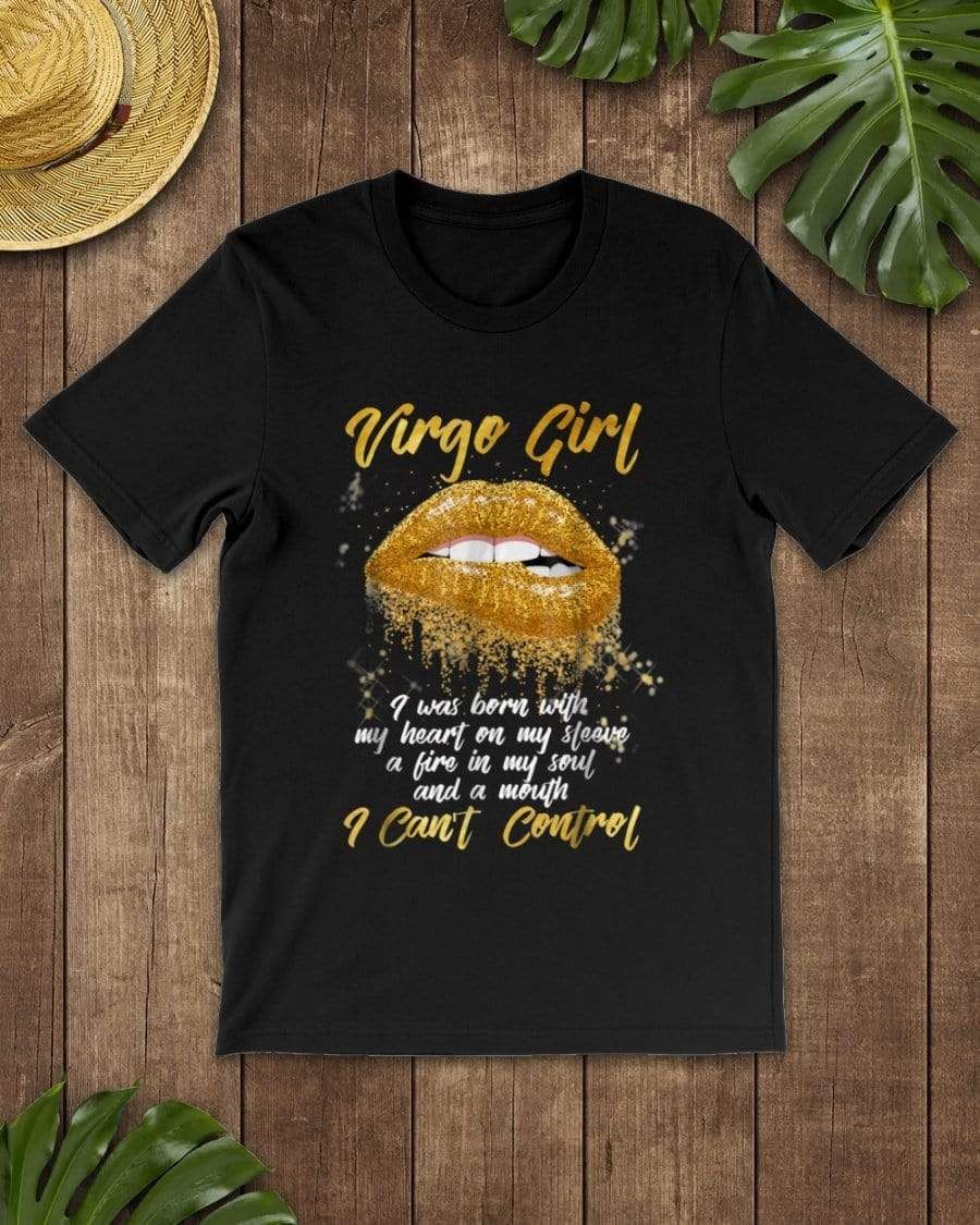 Golden Virgo Girl Can'T Control Zodiac Sign T-Shirt