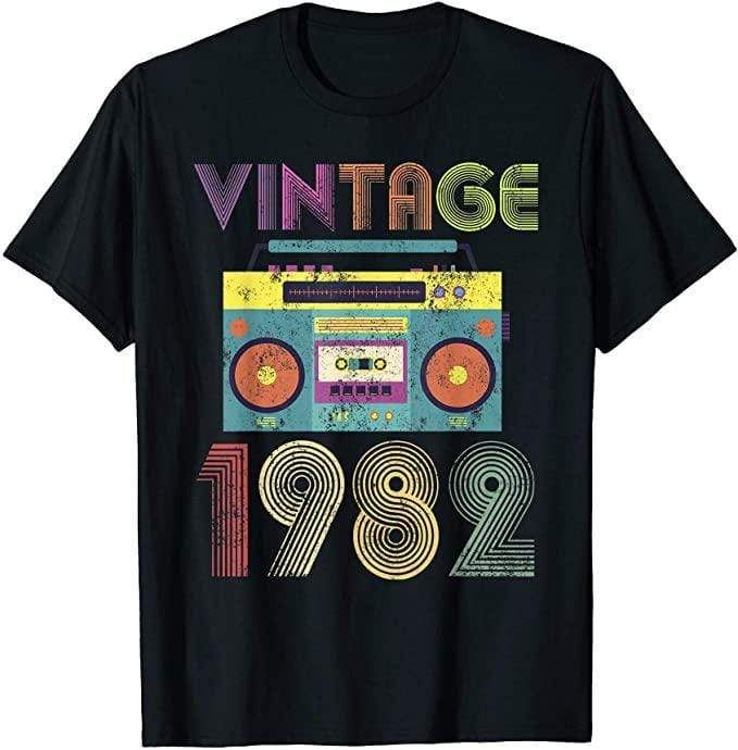 Personalized Vintage 1982 Custom Year Birthday Gift T-Shirt