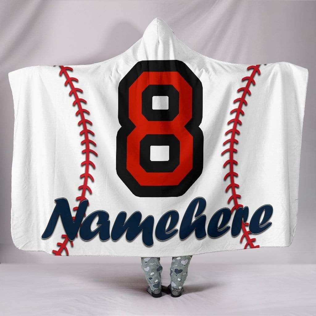 Personalized Baseball Team Custom Name And Number Hooded Blanket PAN3HDB0003