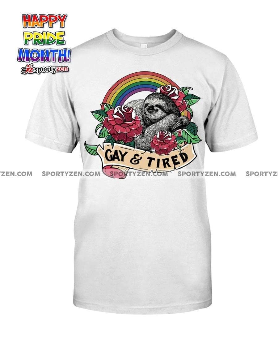 Lgbt Pride Sloth Gay And Tired T-Shirt