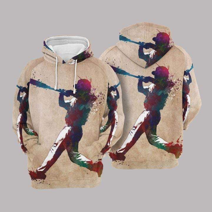 Baseball Player Vintage Background Hoodie 3D All Over Print