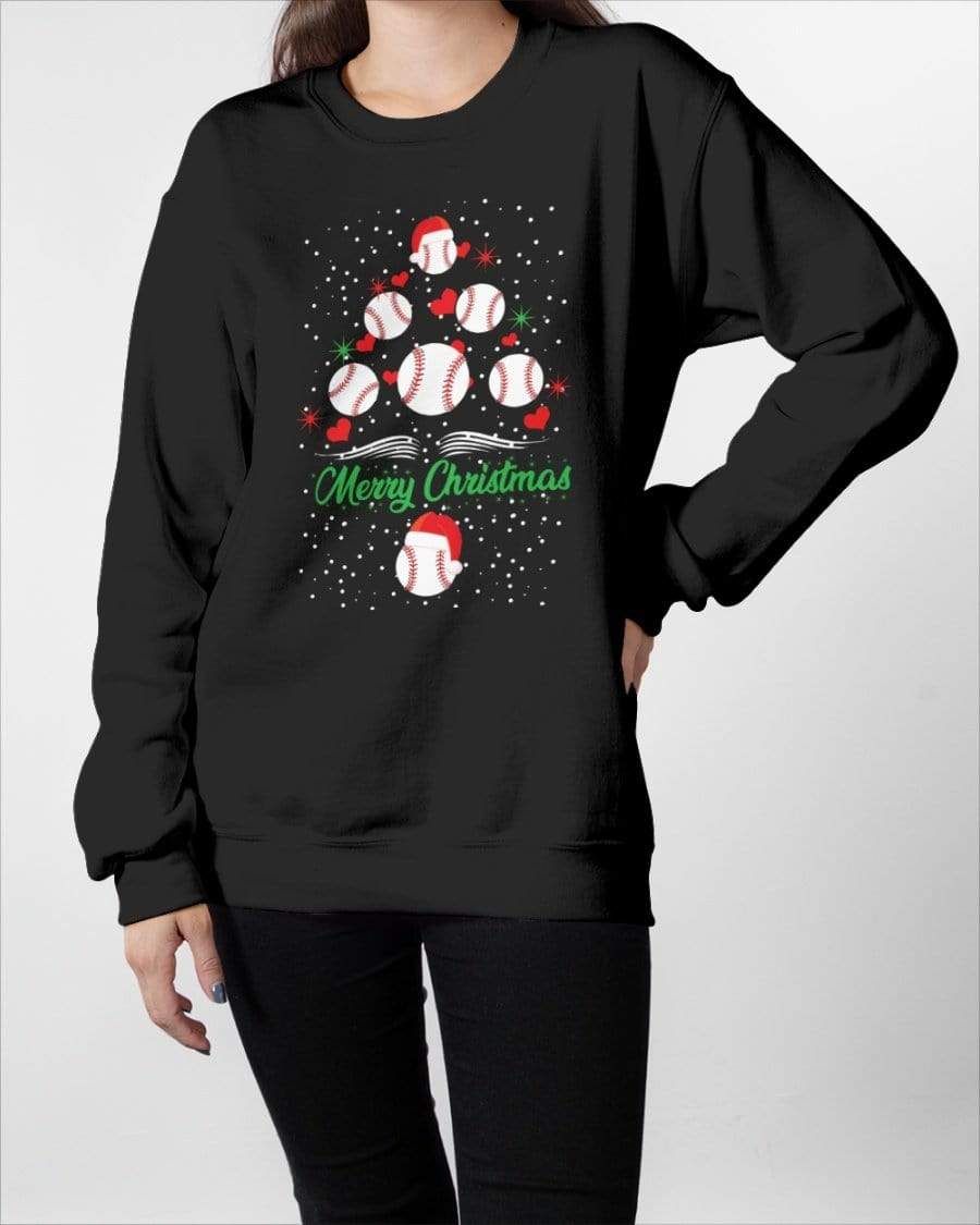 Baseball Christmas Tree T-Shirt