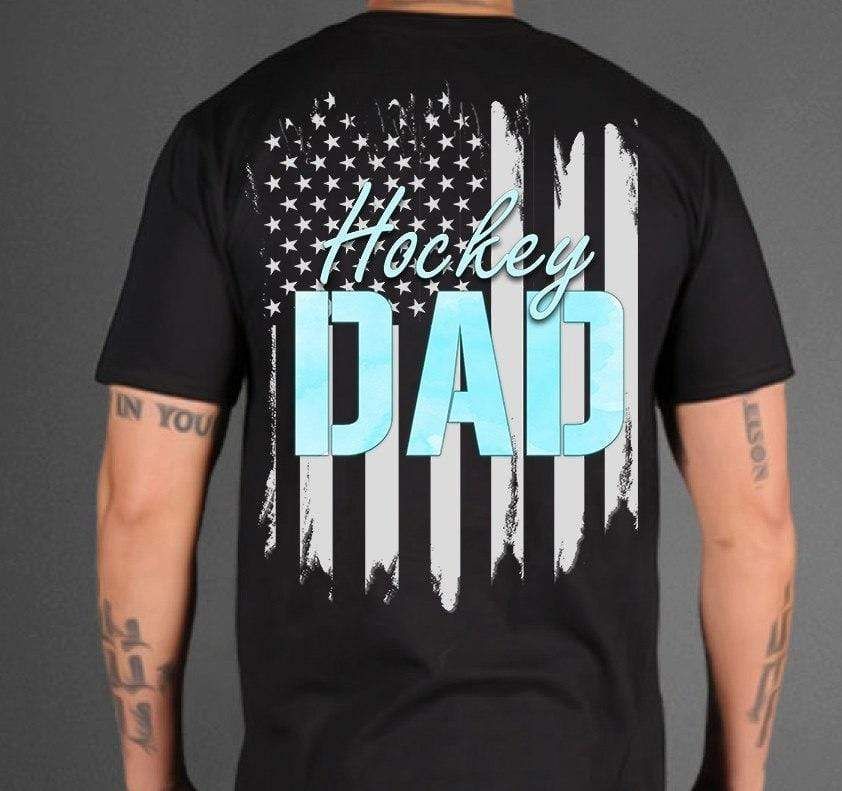 Gifts For Dad  Hockey Dad America Flag T-Shirt