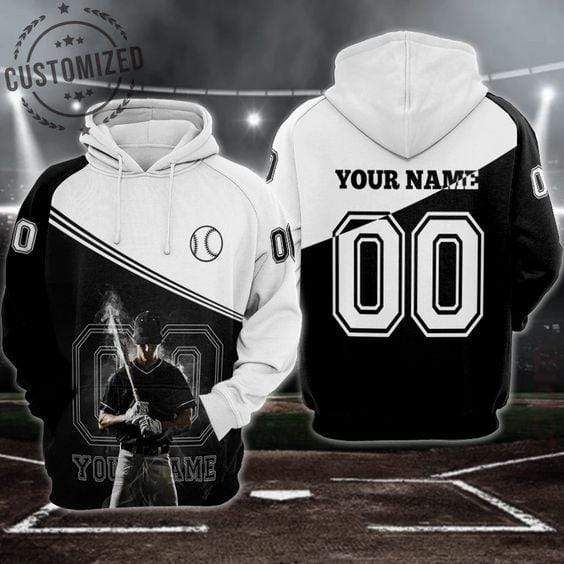 Personalized Baseball Player Smoke Custom Name And Number Hoodie 3D All Over Print