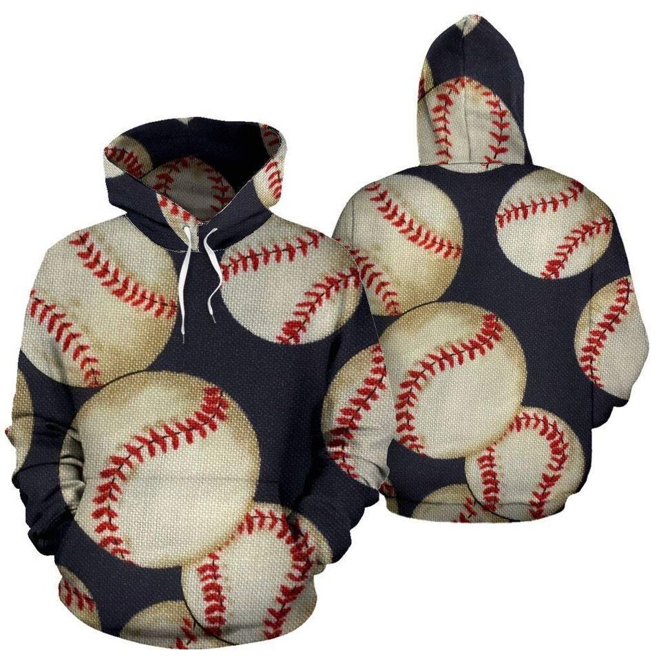 Baseball Vintage Pattern Hoodie 3D All Over Print