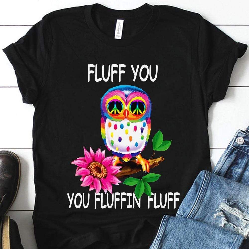 Hippie Colorful Fluff Owl T-Shirt
