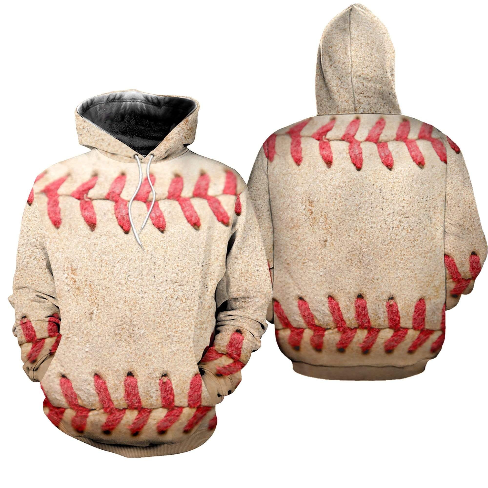 Vintage Baseball Stiches Hoodie 3D All Over Print