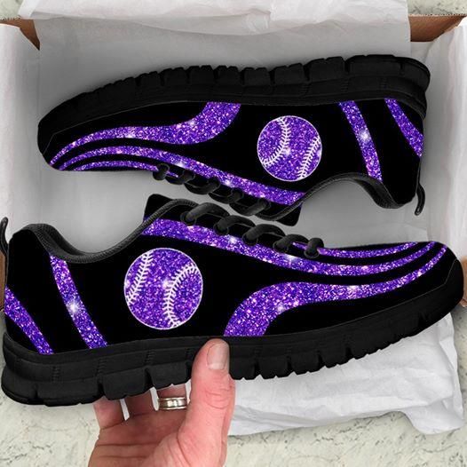Sparkling Purple Softball Sneakers PAN