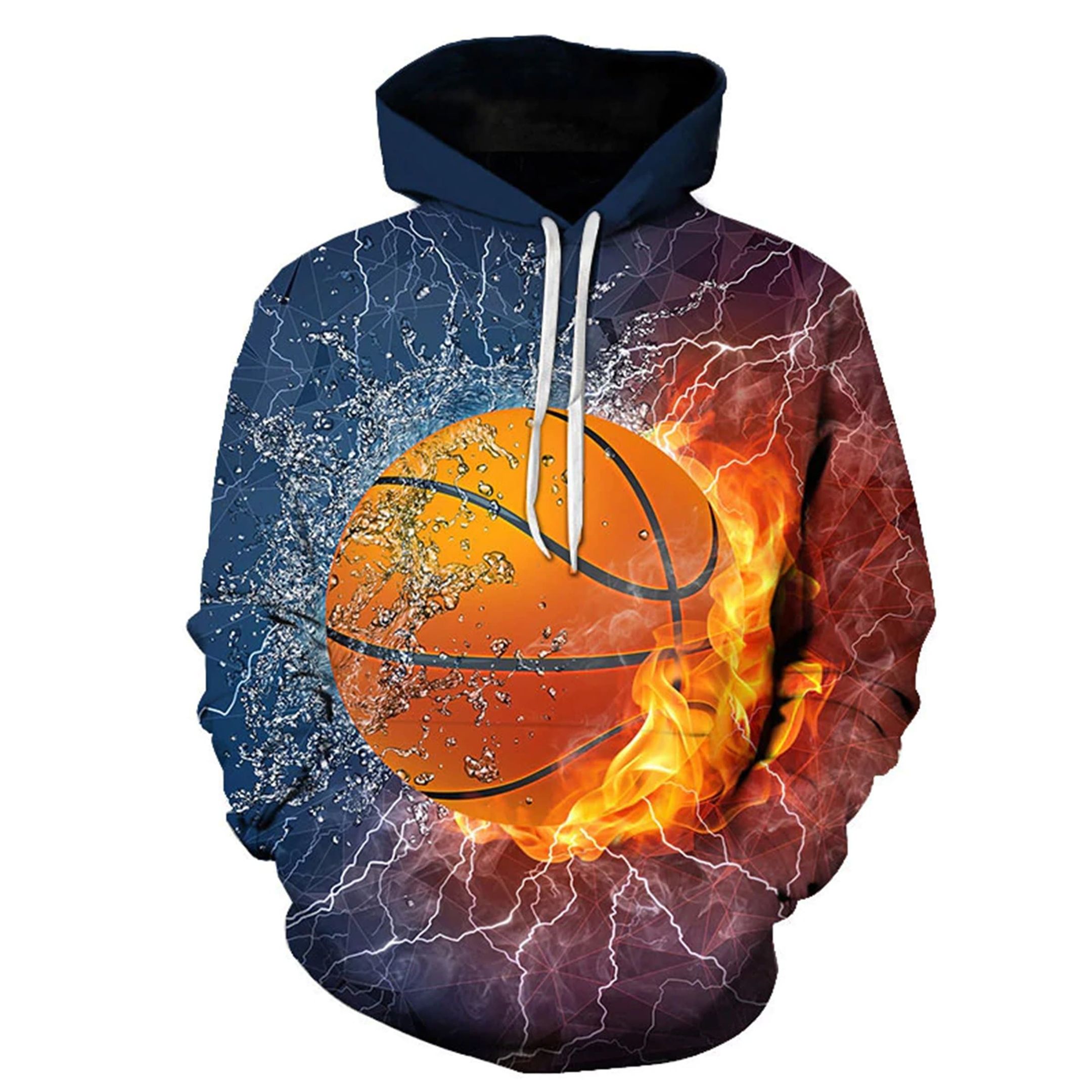 Basketball In Fire Hoodie 3D All Over Print