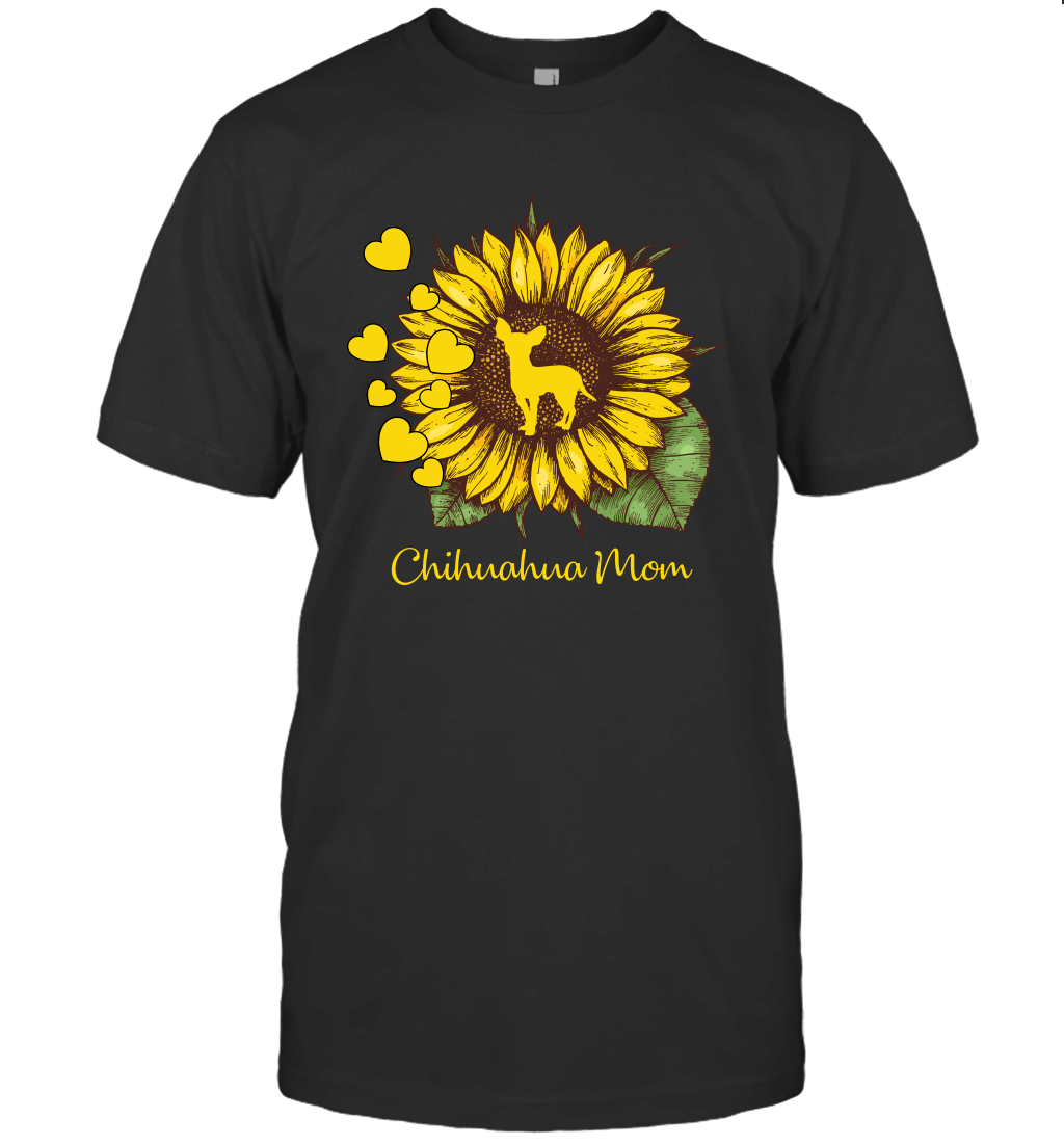 Dog Mom Chihuahua Lovers Hippie Style Women Gifts Sunflower T-Shirt