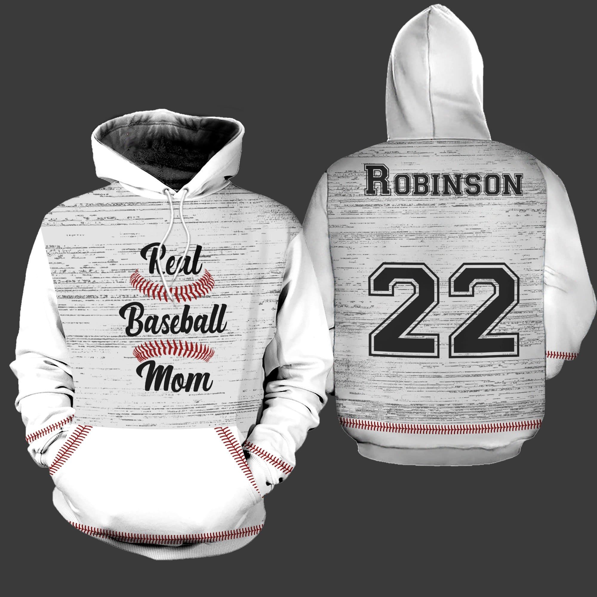 Personalized Real Baseball Mom Custom Name Hoodie 3D All Over Print PAN