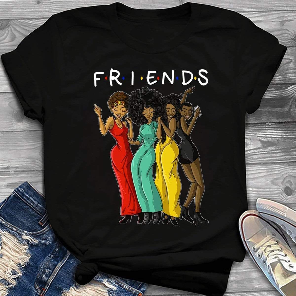 African Friends Black Girls Squad T-Shirt PAN2TS0036