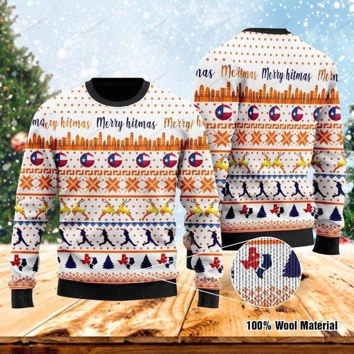 Merry Christmas Texas Baseball Ugly Sweater PANWS0069