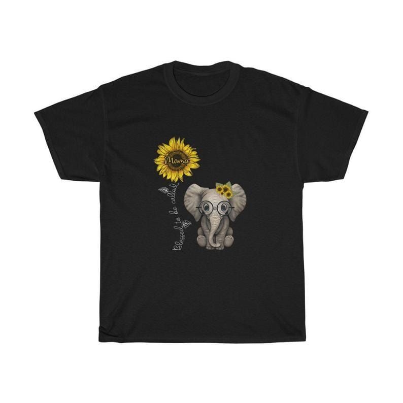 Elephant Sunflower Blessed To Be Called Mama Mother'S Day Gifts T-Shirt