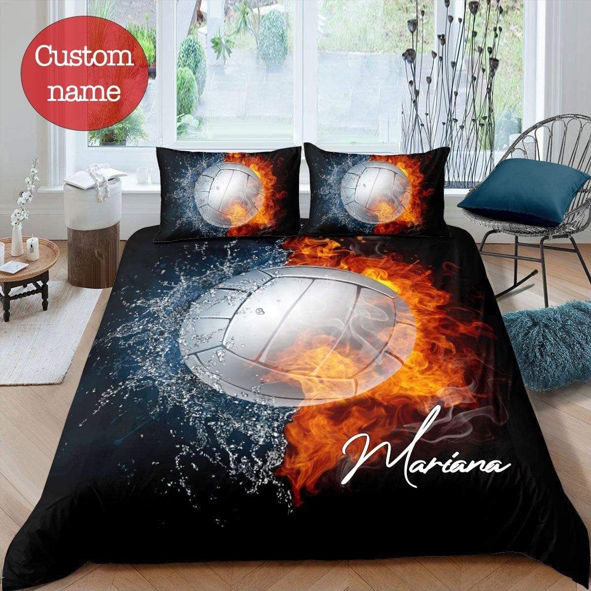 Personalized Volleyball Bedding Set 3D Printing Ball With Your Name