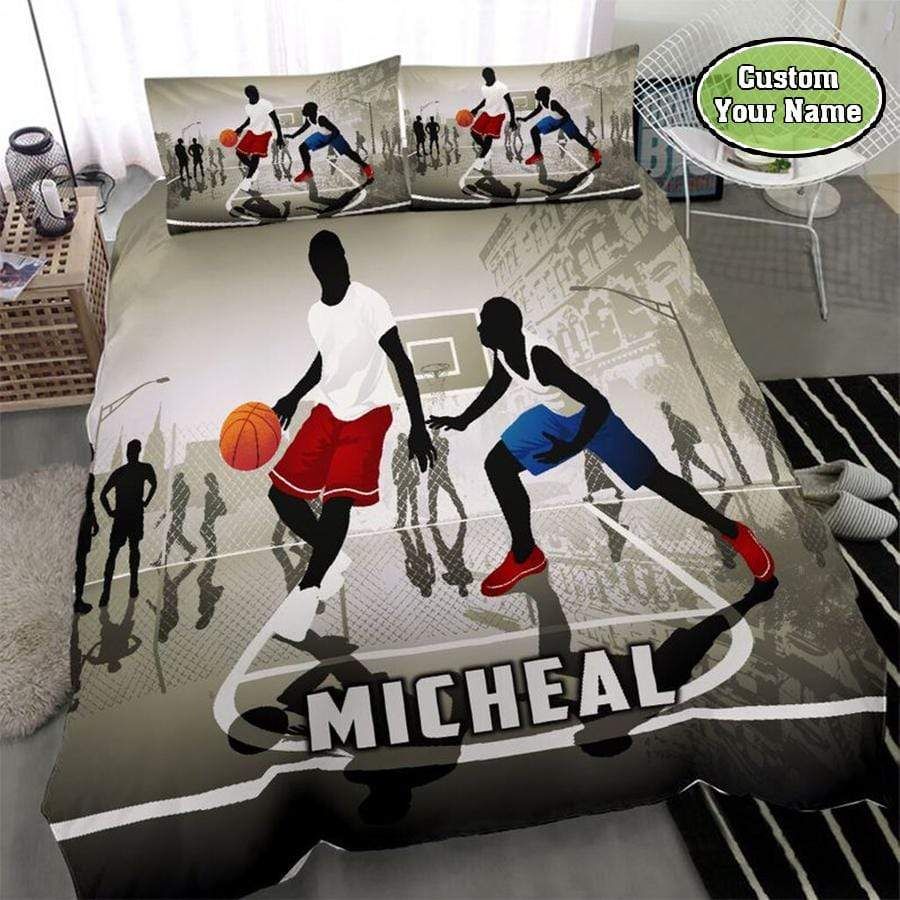Personalized Basketball Fight Custom Duvet Cover Bedding Set With Name