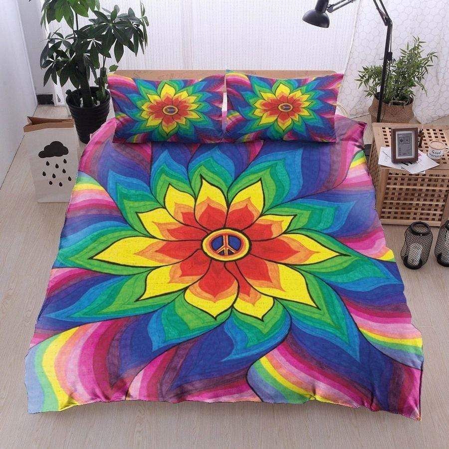 Hippie Colorful Flower Tie Dye Duvet Cover Bedding Set