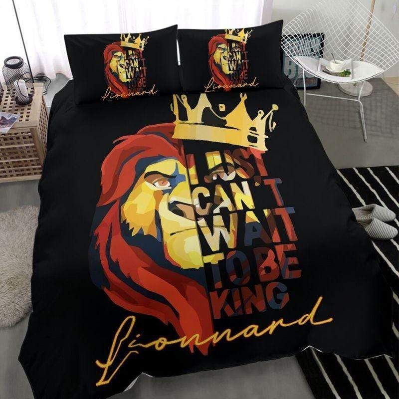 Personalized Lion I Just Can'T Wait To Be King Custom Name Duvet Cover Bedding Set