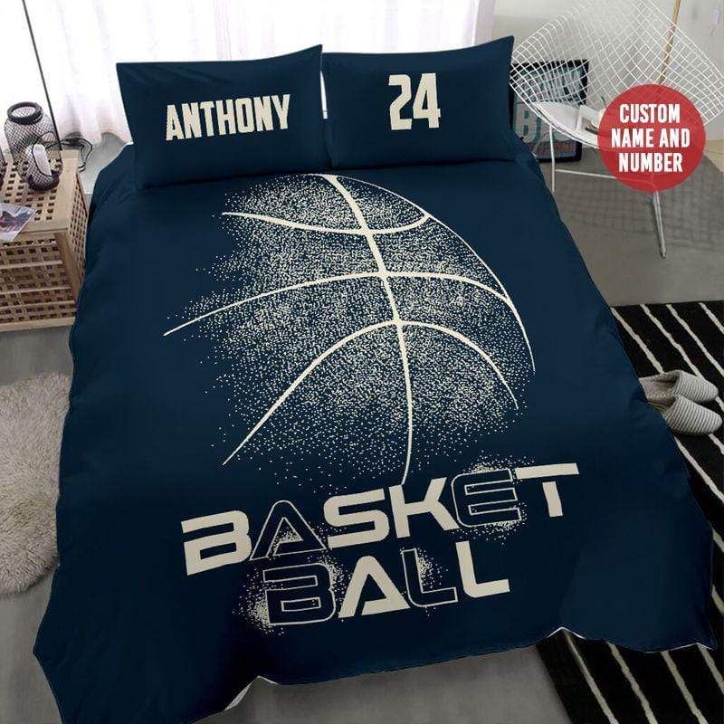 Personalized Basketball Graphic Custom Duvet Cover Bedding Set With Your Name And Number