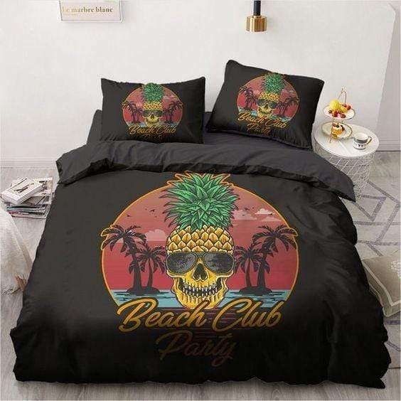 Skull Pineapple Duvet Cover Bedding Set