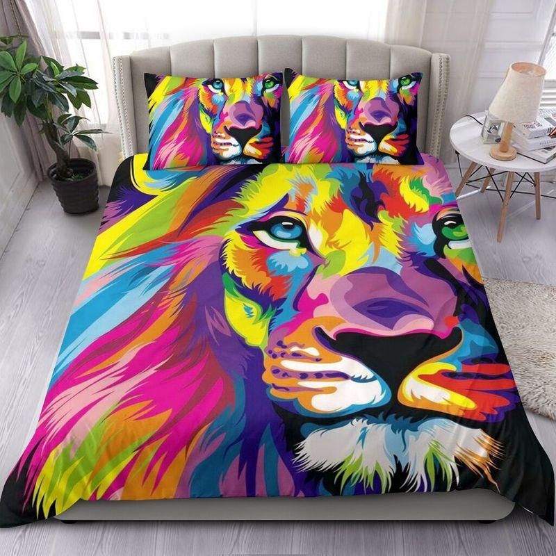 Colorful Lion Art Painting Duvet Cover Bedding Set