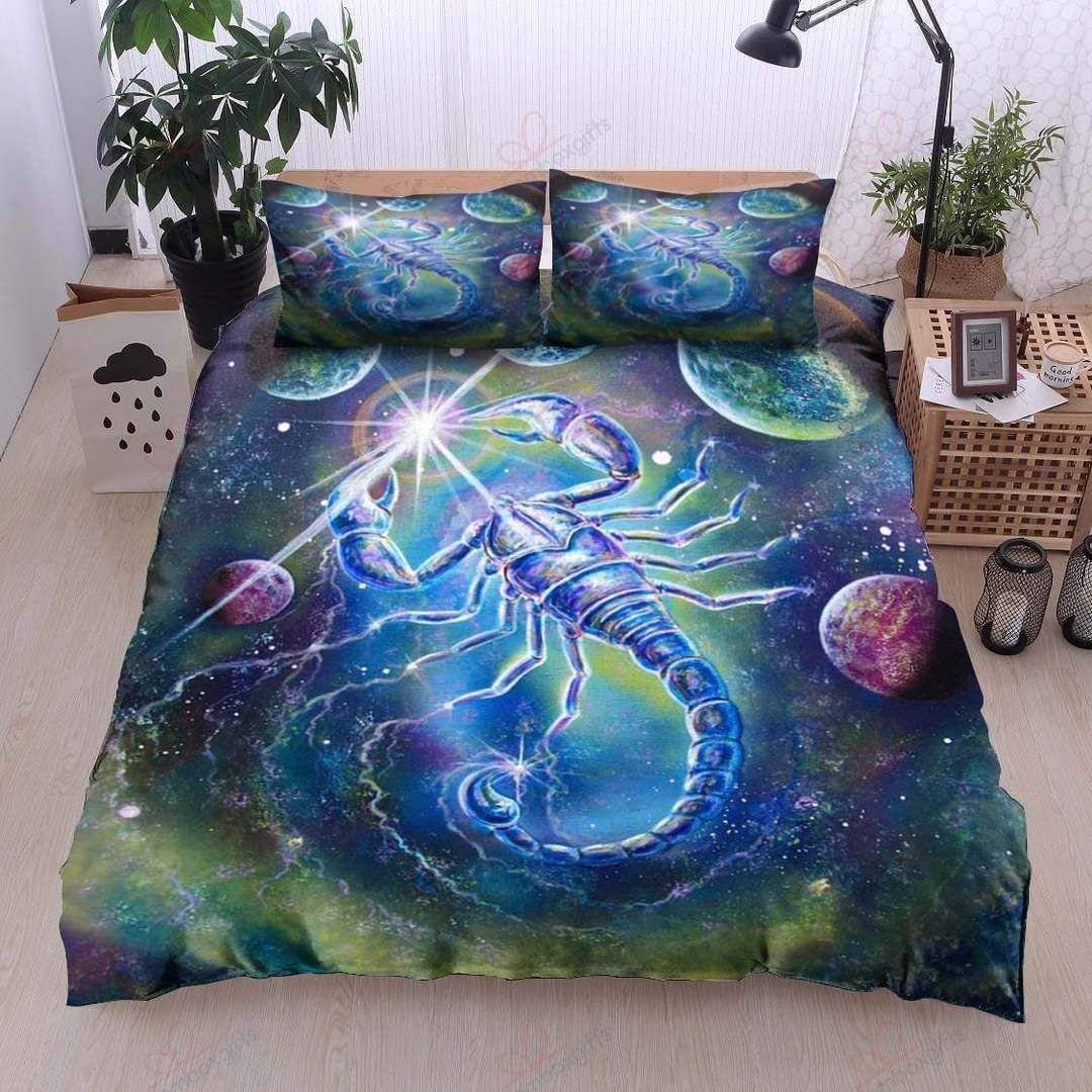 Astrology Scorpio Colorful Galaxy Duvet Cover Bedding Set
