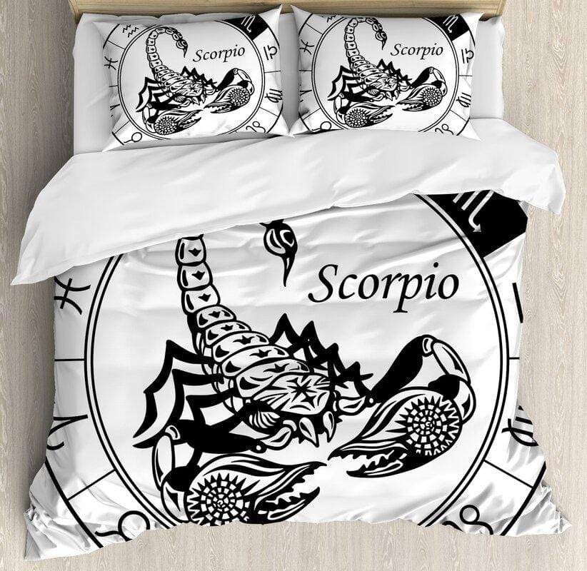 Astrology Scorpio Simple Bnw Duvet Cover Bedding Set