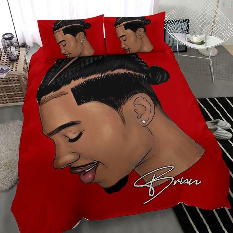 Personalized Black Man Cool Custom Name Duvet Cover Bedding Set