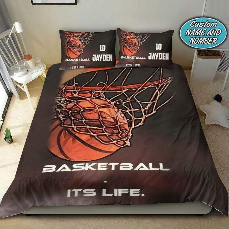 Personalized Basketball Is Life Custom Name Duvet Cover Bedding Set