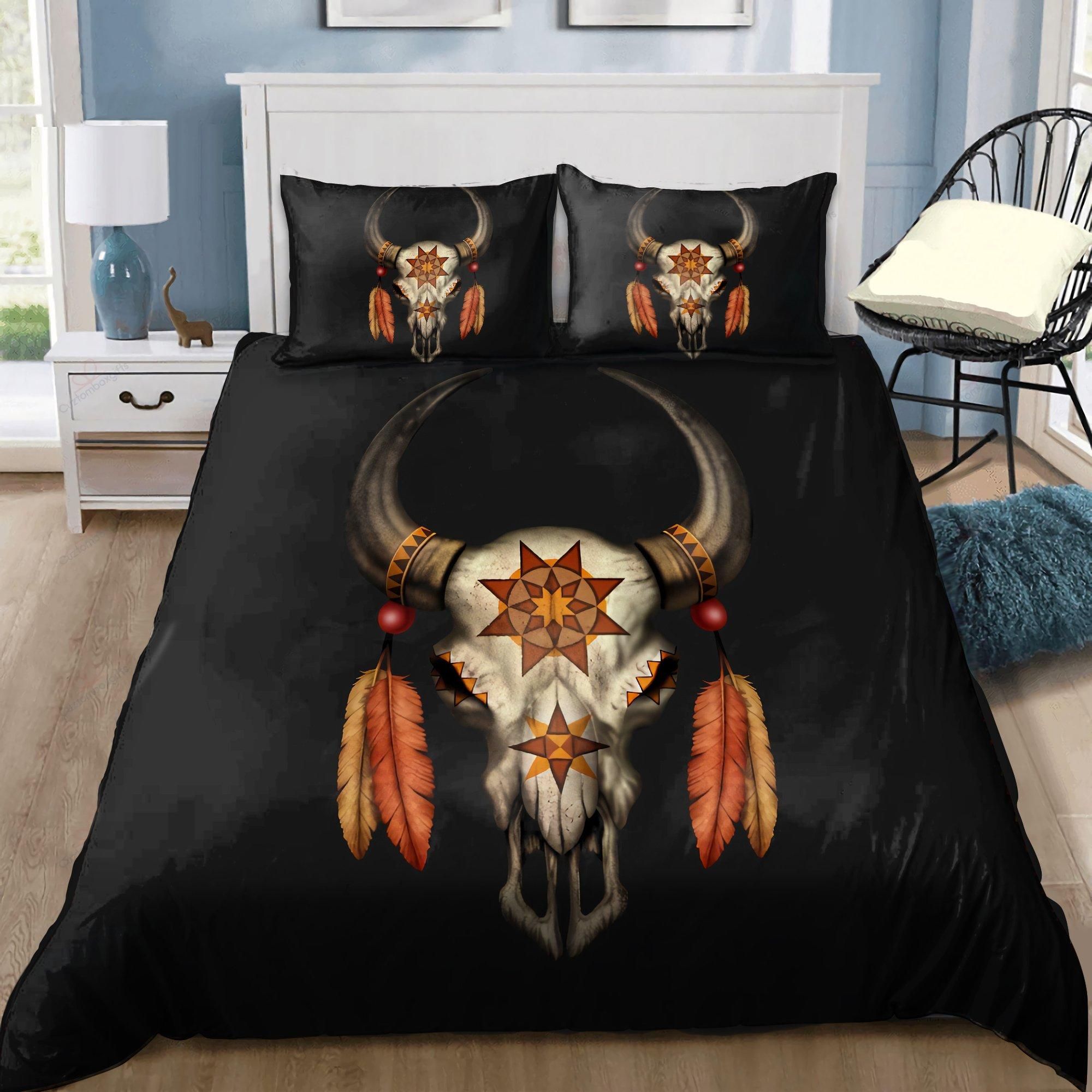 Cabezas De Toro Bull Skull Native Duvet Cover Bedding Set