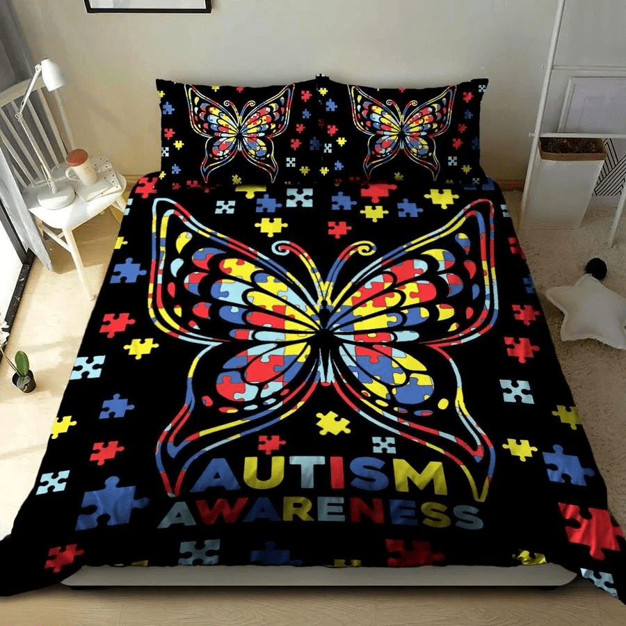 Autism Butterfly Duvet Cover Bedding Set