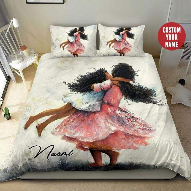 Personalized Black Sis And Little Sis Bedding Custom Name Duvet Cover Bedding Set
