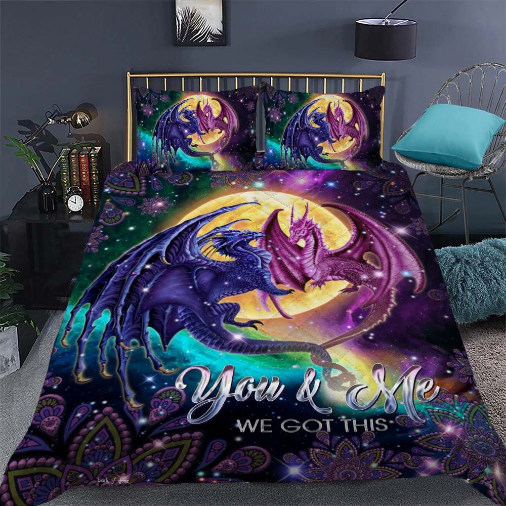 Dragon Couple You And Me We Got This Quilt Set