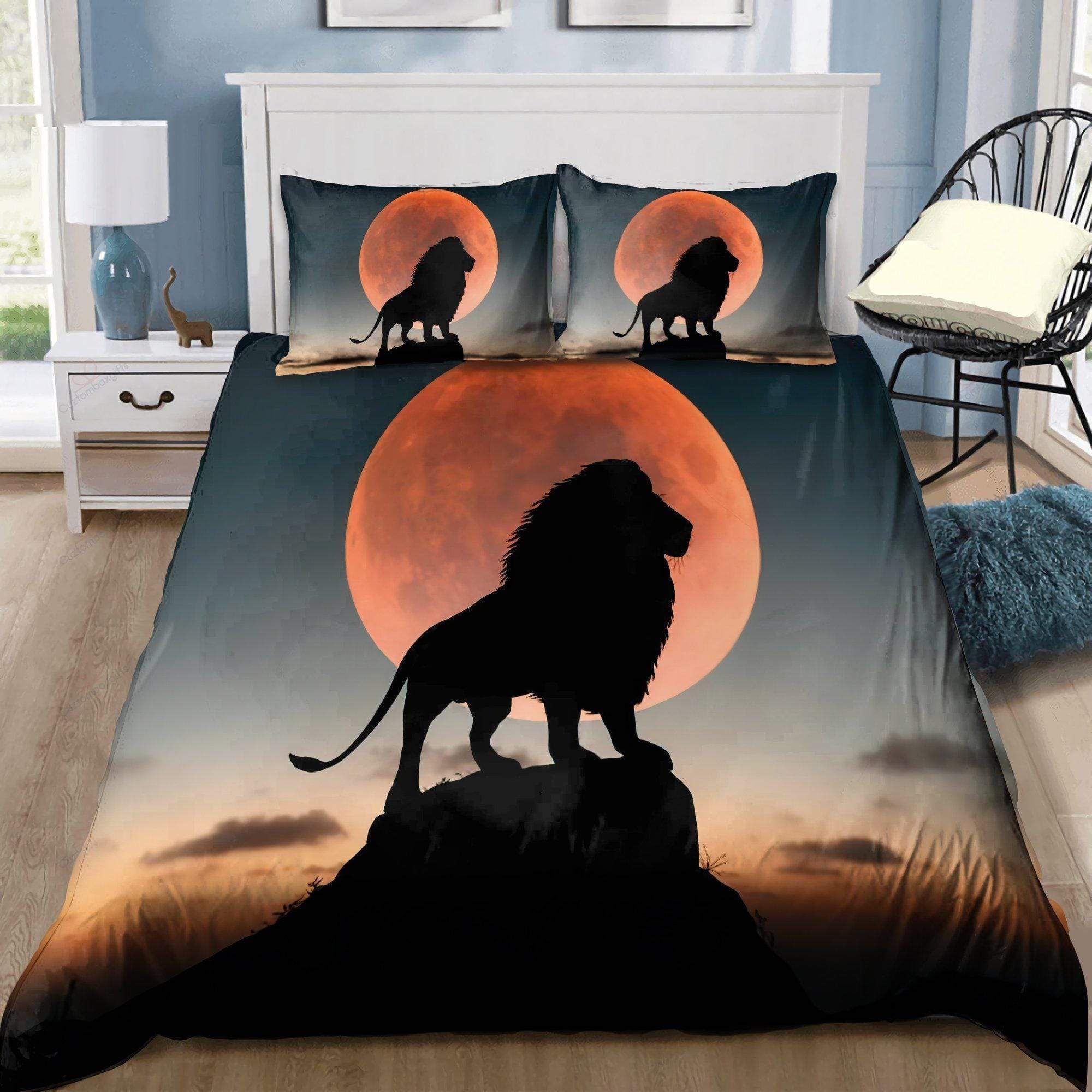Lion In The Sunset Duvet Cover Bedding Set
