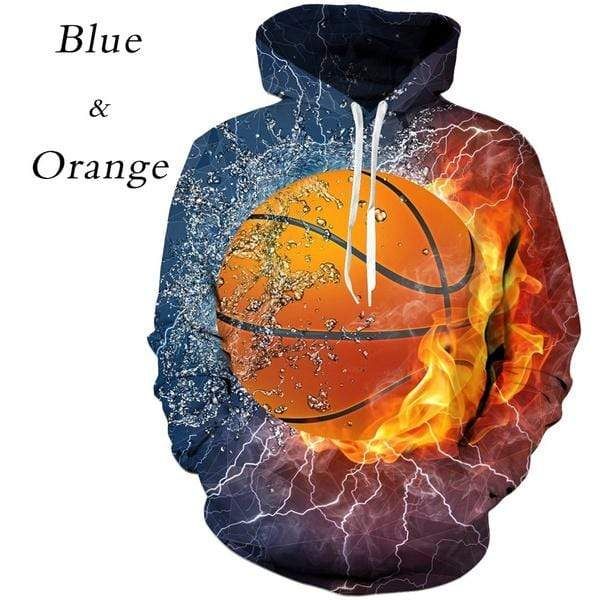 Basketball Fire Water Hoodie 3D All Over Print