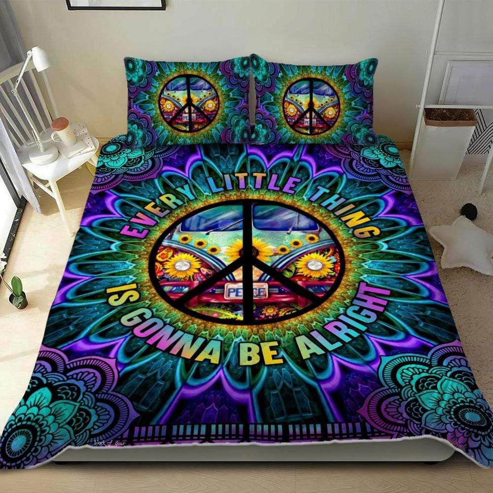Hippie Bus Every Little Thing Is Gonna Be Alright Bedding Set