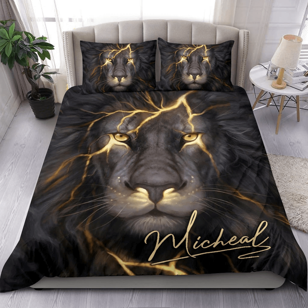 Personalized Lion Custom Duvet Cover Bedding Set With Your Name