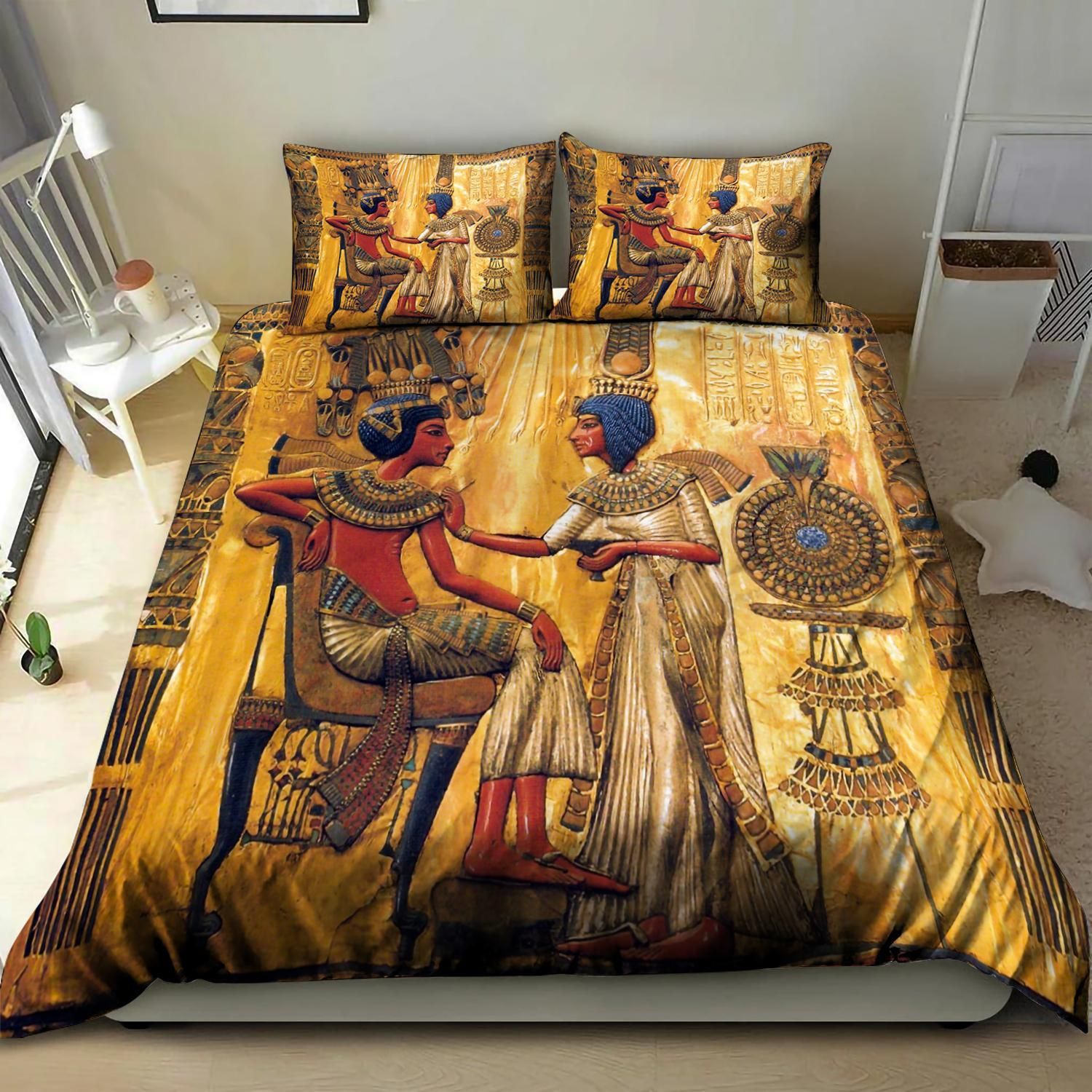 Ancient Egypt Gold Duvet Cover Bedding Set PANBED0029