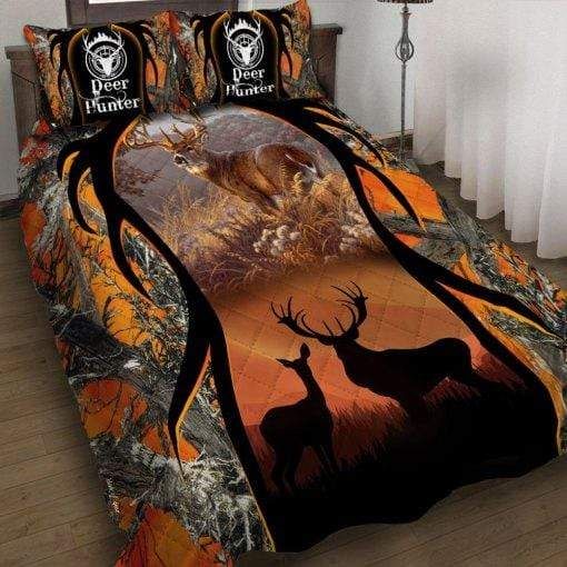 Deer Hunting Couple Quilt Set