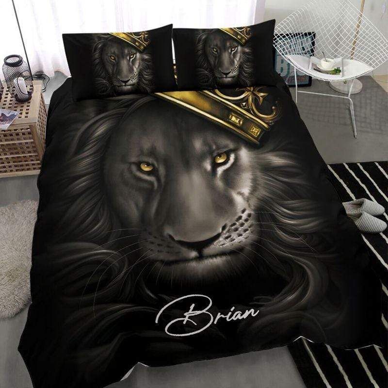 Personalized Lion King Crown Custom Name Duvet Cover Bedding Set